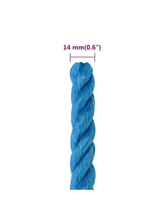 Darba virve, zila, 14 mm, 25 m, polipropilēns
