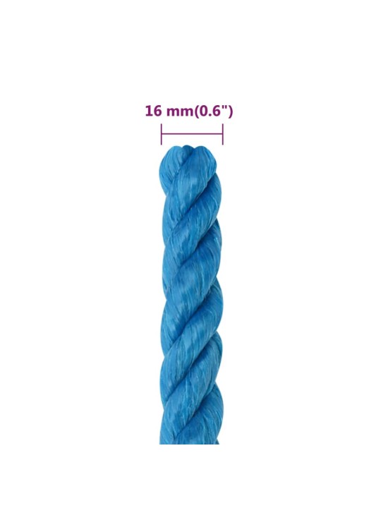 Darba virve, zila, 16 mm, 25 m, polipropilēns