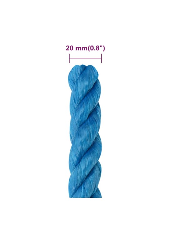 Darba virve, zila, 20 mm, 50 m, polipropilēns