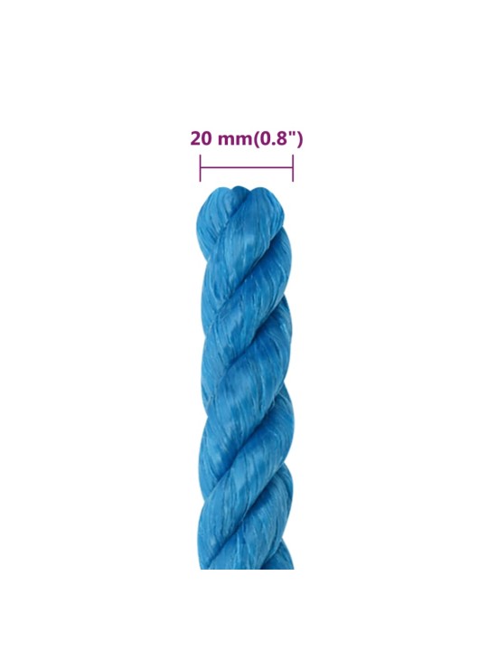 Darba virve, zila, zila, 20 mm, 100 m, polipropilēns