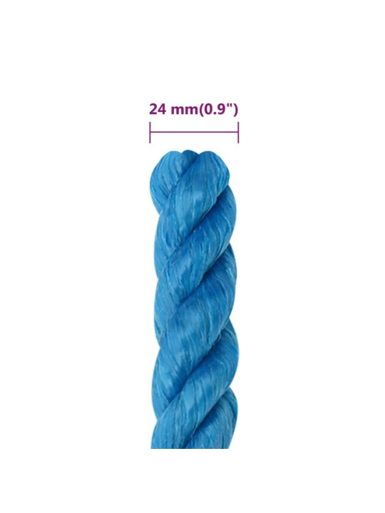 Darba virve, zila, 24 mm, 25 m, polipropilēns