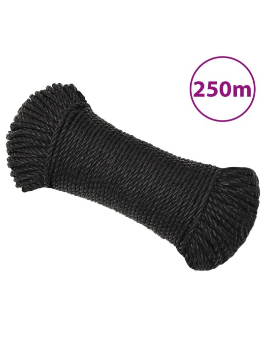 Darba virve, melna, 3 mm, 250 m, polipropilēns