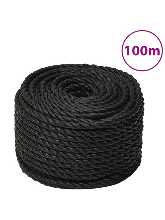 Darba virve, melna, 10 mm, 100 m, polipropilēns