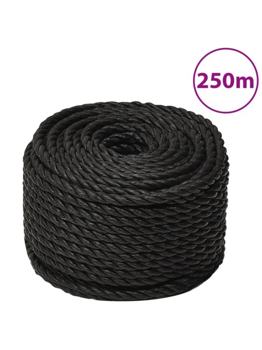 Darba virve, melna, 16 mm, 250 m, polipropilēns