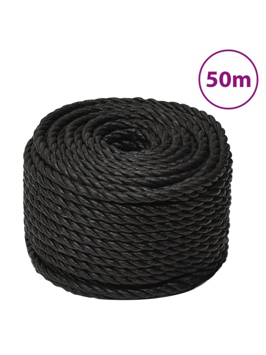 Darba virve, melna, 24 mm, 50 m, polipropilēns