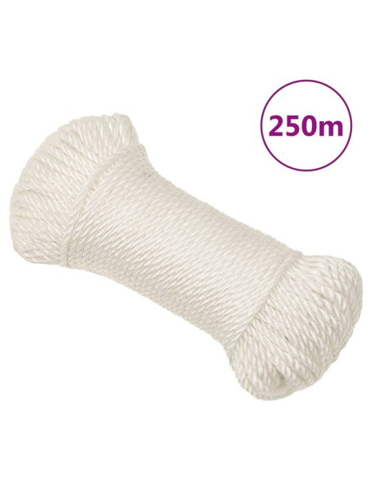 Darba virve, balta, 6 mm, 250 m, polipropilēns