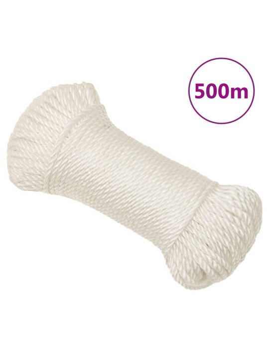 Darba virve, balta, 6 mm, 500 m, polipropilēns