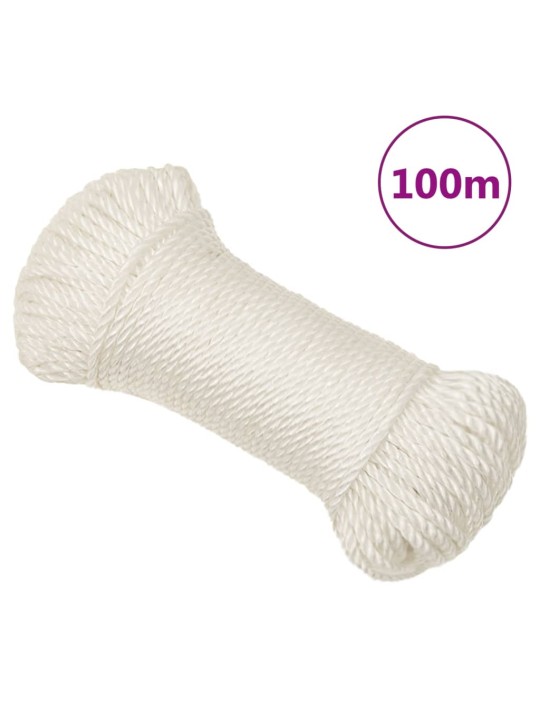 Darba virve, balta, 8 mm, 100 m, polipropilēns