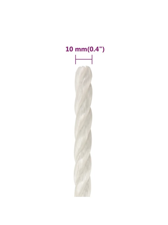 Darba virve, balta,10 mm, 25 m, polipropilēns