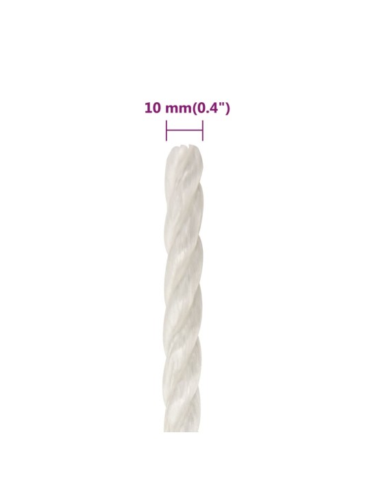 Darba virve, balta, 10 mm, 500 m, polipropilēns