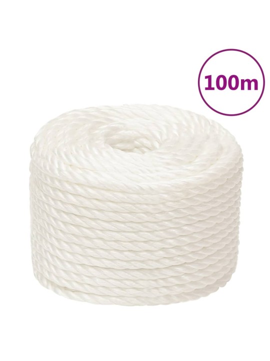 Darba virve, balta, 12 mm, 100 m, polipropilēns