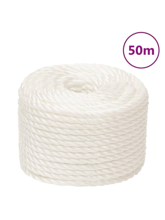 Darba virve, balta, 14 mm, 50 m, polipropilēns