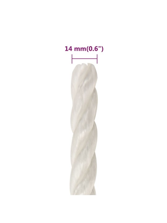 Darba virve, balta, 14 mm, 50 m, polipropilēns