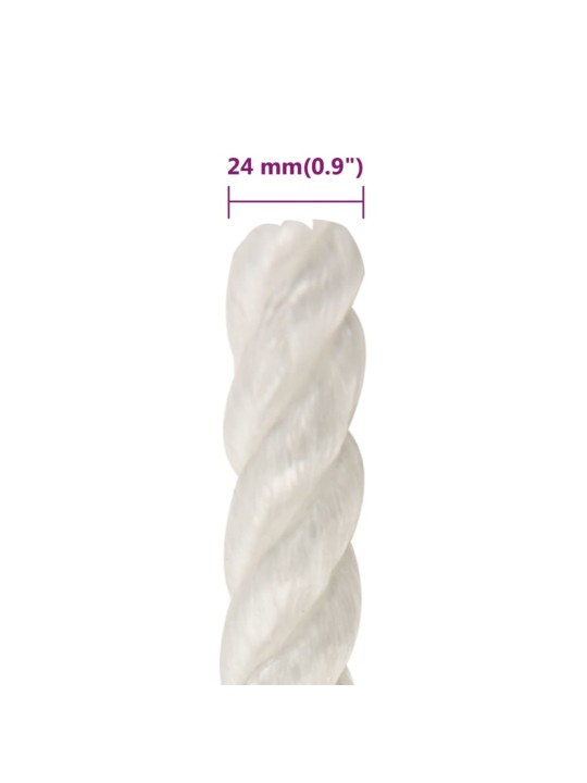 Darba virve, balta, 24 mm, 25 m, polipropilēns