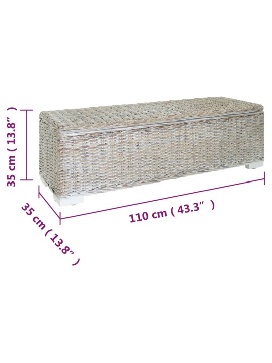 Uzglabāšanas kaste, 110 cm, balta, kubu rotangpalma, mahagonijs koks