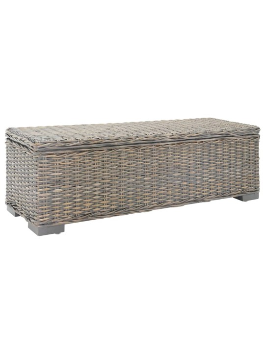 Uzglabāšanas kaste, 110cm, pelēka, kubu rotangpalma, mahagonijs koks