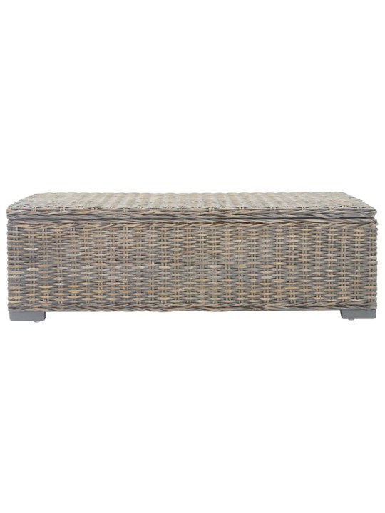 Uzglabāšanas kaste, 110cm, pelēka, kubu rotangpalma, mahagonijs koks
