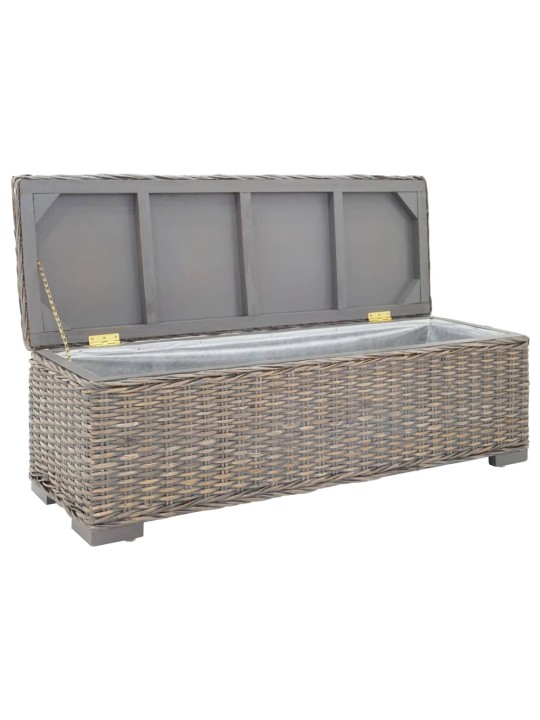 Uzglabāšanas kaste, 110cm, pelēka, kubu rotangpalma, mahagonijs koks