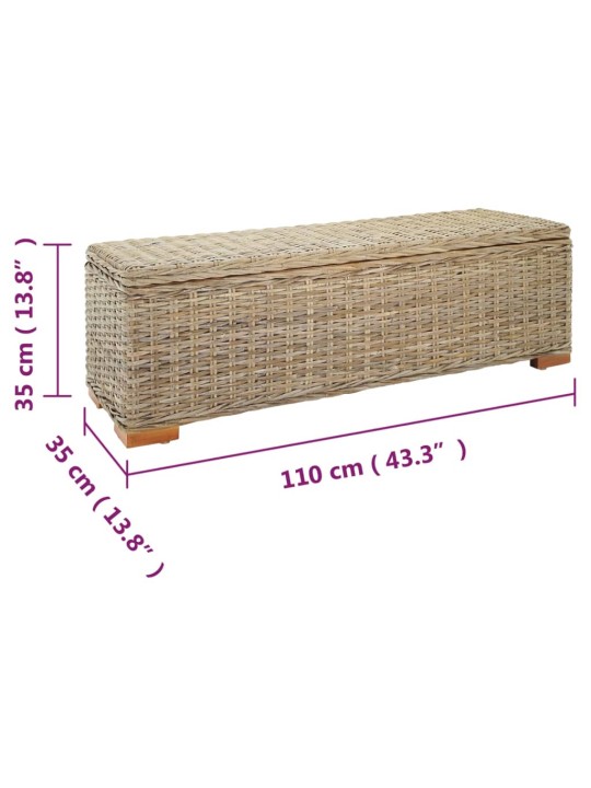 Uzglabāšanas kaste, 110cm, dabīga, kubu rotangpalma, mahagonijs koks