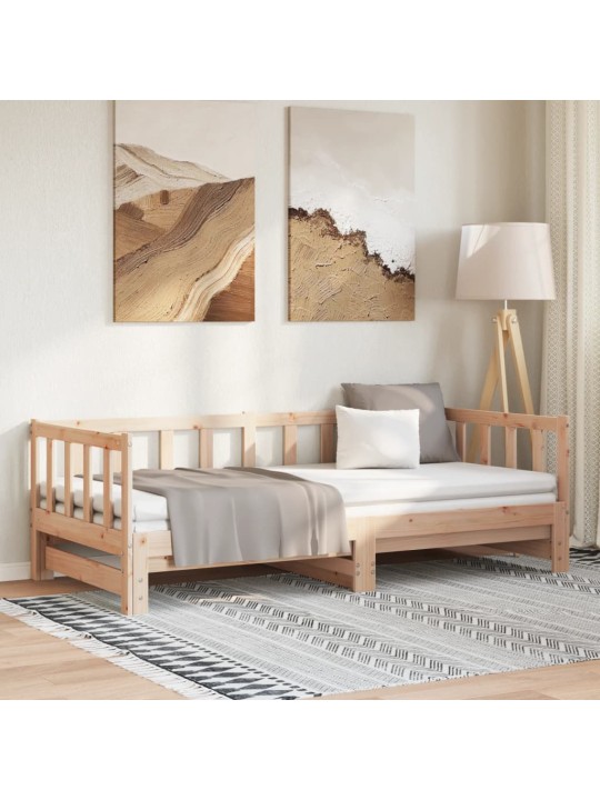 Izvelkama gulta, 2x(80x200) cm, priedes masīvkoks