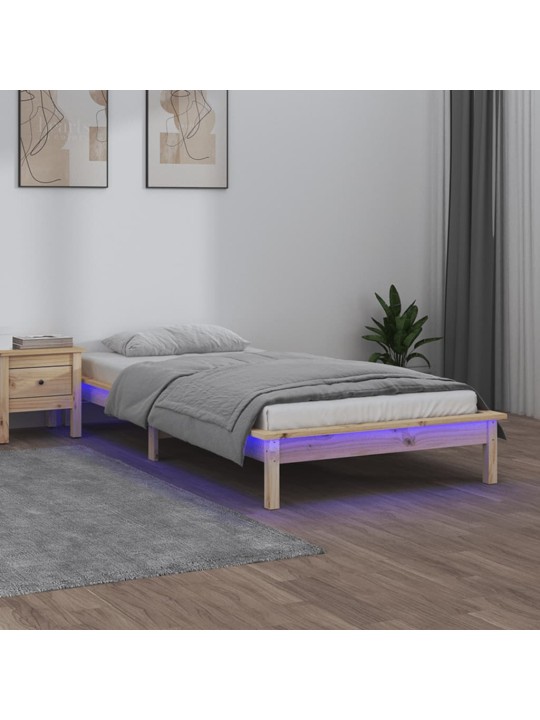 Gultas rāmis, led, 90x200 cm, masīvkoks