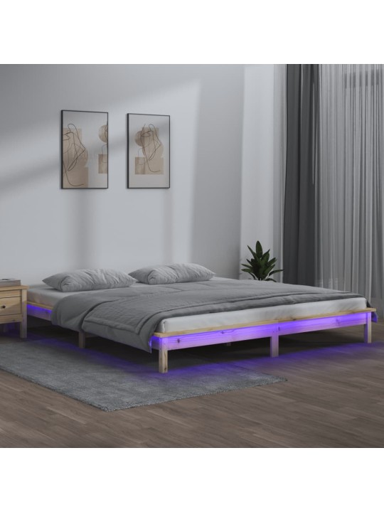Gultas rāmis, led, 150x200 cm, king izmērs, masīvkoks