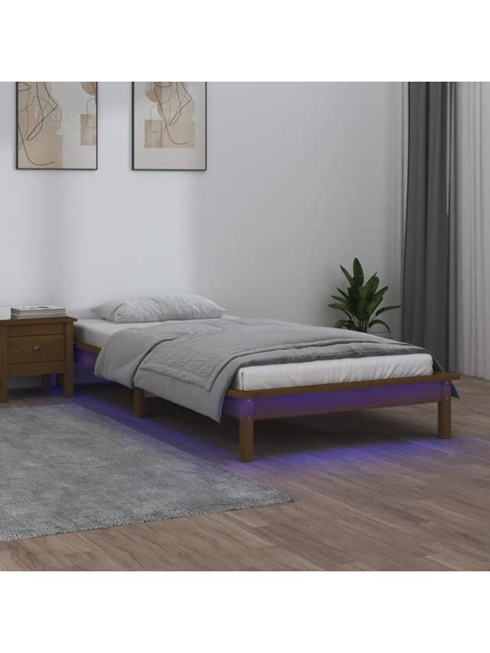 Gultas rāmis, led, brūns, 75x190 cm, vienvietīgs, masīvkoks