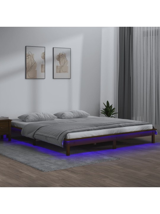 Gultas rāmis, led, brūns, 120x190 cm, divvietīgs, masīvkoks