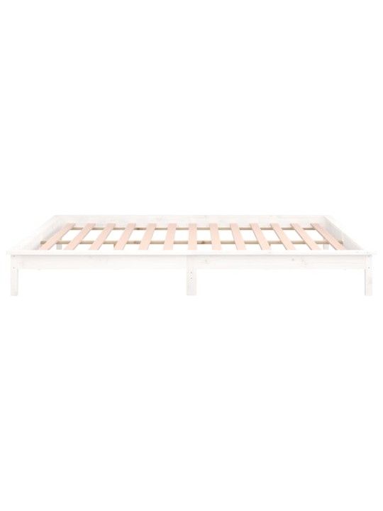 Gultas rāmis, led, balts, 135x190, divvietīgs, masīvkoks
