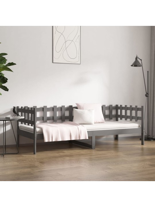 Dīvāngulta, pelēka, 80x200 cm, priedes masīvkoks