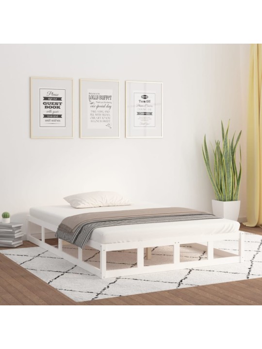 Gultas rāmis, balts, 120x200 cm, masīvkoks