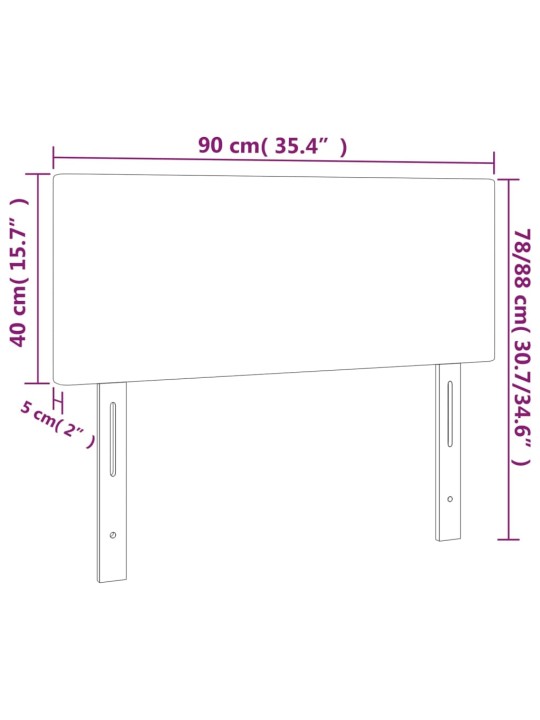 Gultas galvgalis, 90x5x78/88 cm, zils audums
