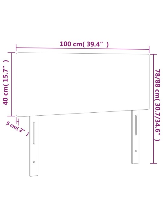 Gultas galvgalis, 100x5x78/88 cm, zils audums