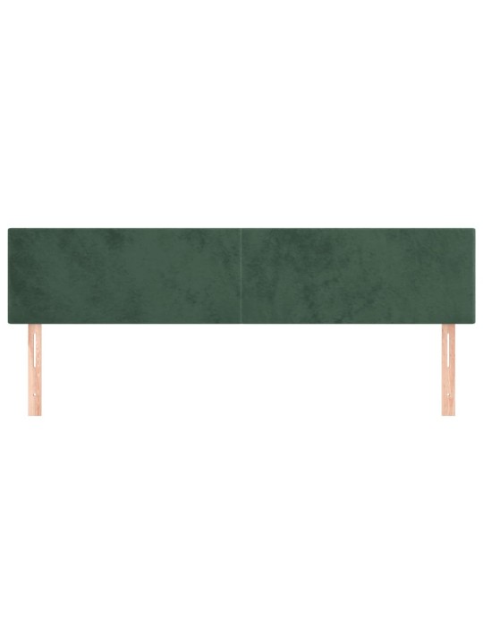 Gultas galvgaļi, 2 gab., 90x5x78/88 cm, tumši zaļš samts