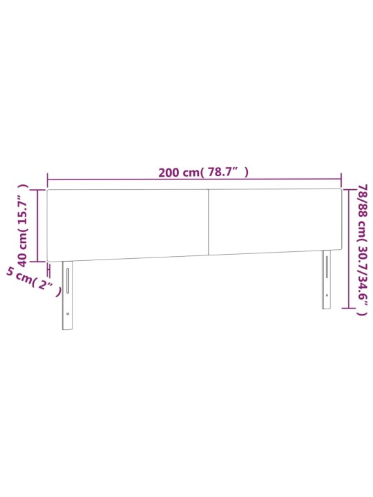 Gultas galvgaļi, 2 gab., 100x5x78/88 cm, melns audums