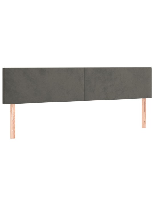 Gultas galvgaļi, 2 gab., 100x5x78/88 cm, tumši pelēks samts