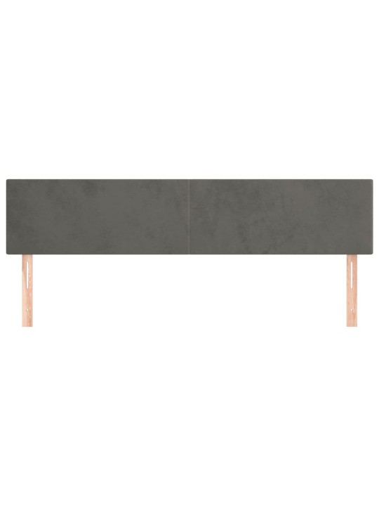 Gultas galvgaļi, 2 gab., 100x5x78/88 cm, tumši pelēks samts