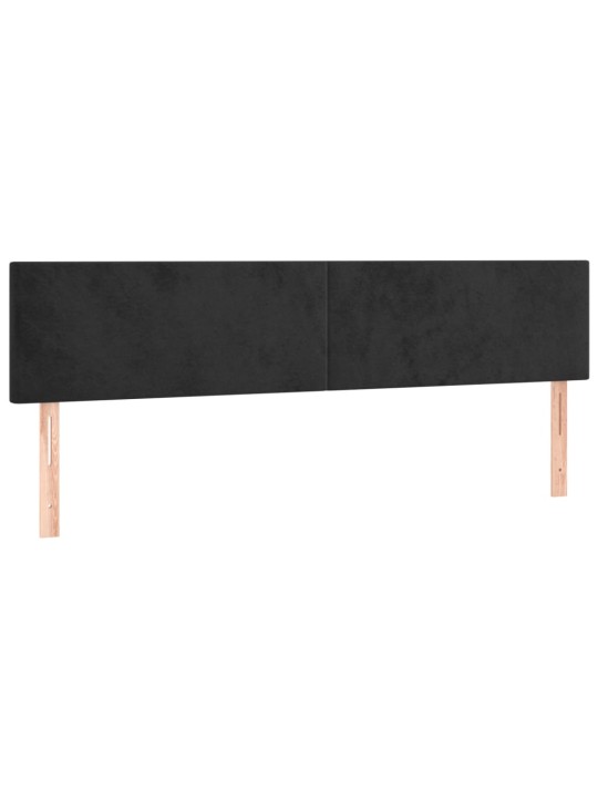 Gultas galvgaļi, 2 gab., 100x5x78/88 cm, melns samts