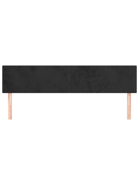Gultas galvgaļi, 2 gab., 100x5x78/88 cm, melns samts