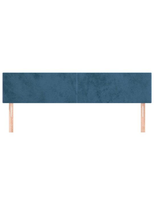 Gultas galvgaļi, 2 gab., 100x5x78/88 cm, zils samts