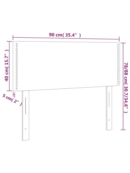 Gultas galvgalis, 90x5x78/88 cm, pelēkbrūns audums