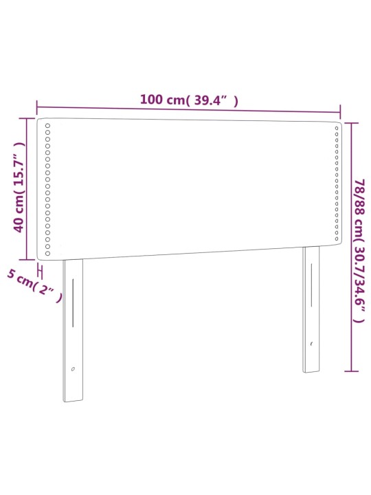 Gultas galvgalis, 100x5x78/88 cm, zils samts
