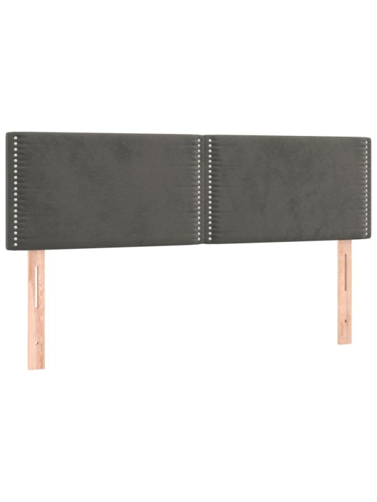 Gultas galvgaļi, 2 gab., 72x5x78/88 cm, tumši pelēks samts