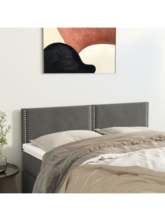 Gultas galvgaļi, 2 gab., 72x5x78/88 cm, tumši pelēks samts