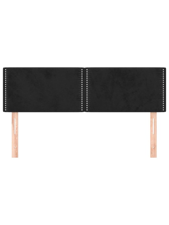 Gultas galvgaļi, 2 gab., 72x5x78/88 cm, melns samts