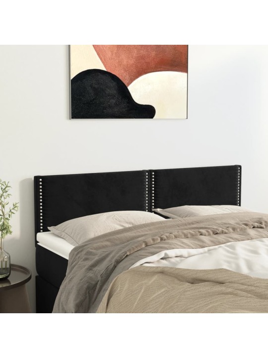 Gultas galvgaļi, 2 gab., 72x5x78/88 cm, melns samts