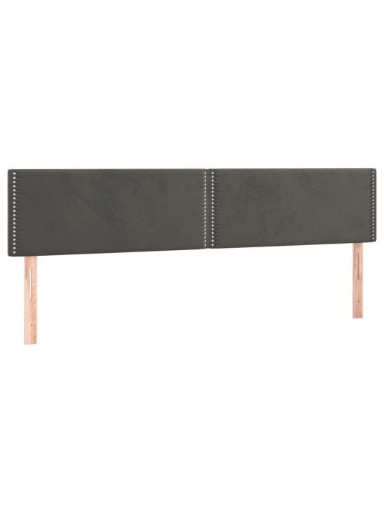 Gultas galvgaļi, 2 gab., 100x5x78/88 cm, tumši pelēks samts