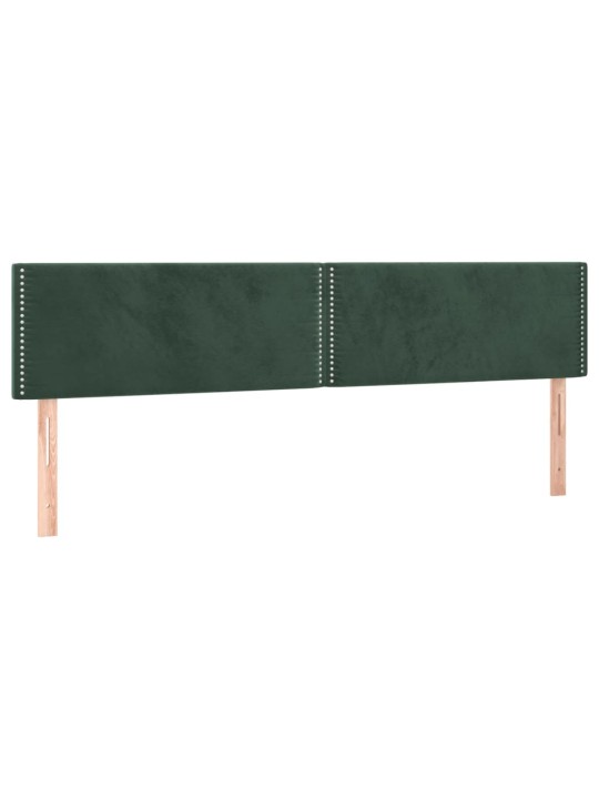 Gultas galvgaļi, 2 gab., 100x5x78/88 cm, tumši zaļš samts