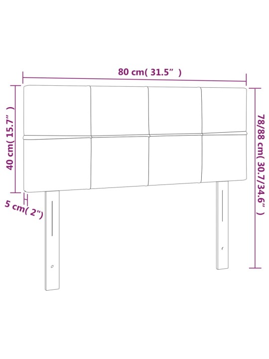 Gultas galvgalis, 80x5x78/88 cm, krēmkrāsas audums