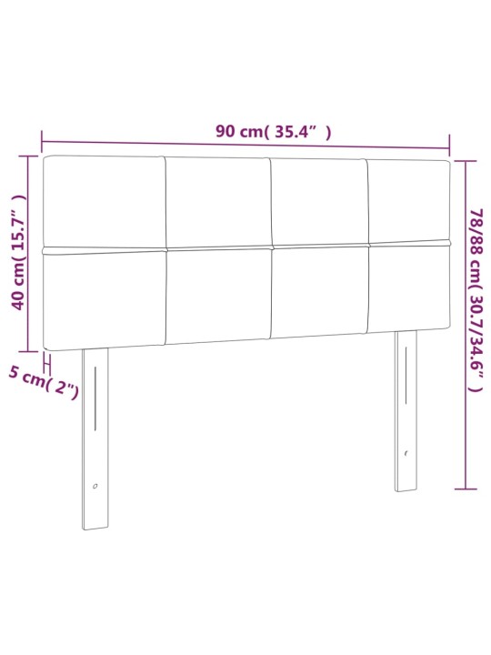 Gultas galvgalis, 90x5x78/88 cm, zils audums